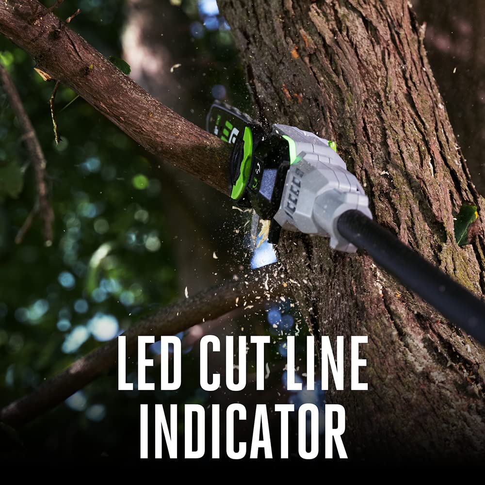 EGO Power+ Pole Saw, Cordless Electric Pole Saw for Tree Trimming with Telescopic LED Cut Line Indicator, Includes 56V 2.5Ah Battery and Charger