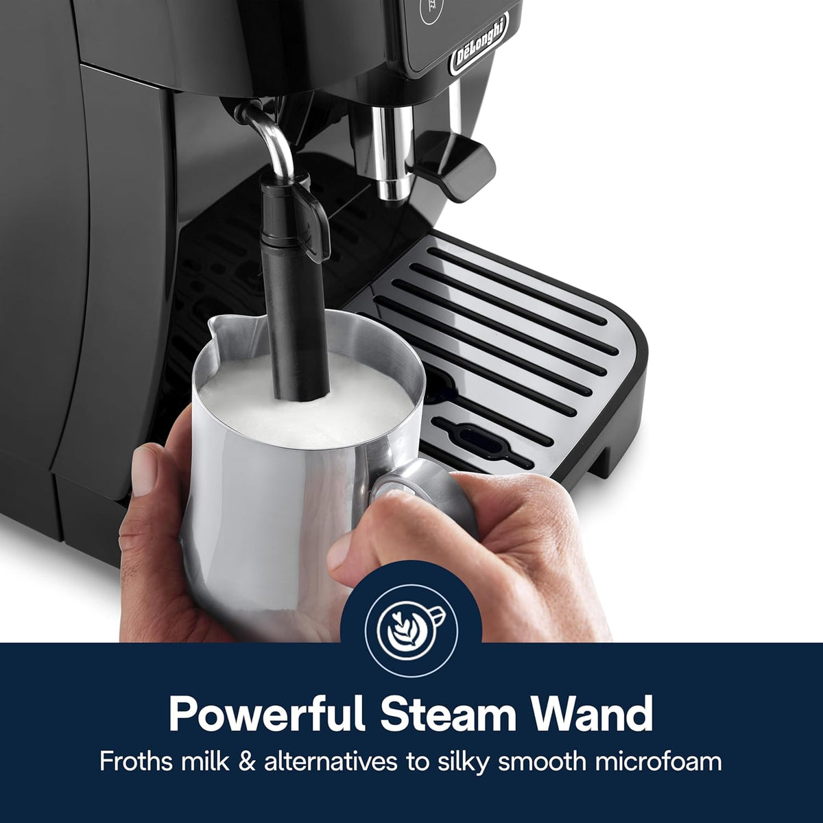 De'Longhi Magnifica Start Automatic Espresso Machine with Manual Milk Frother & Built in Grinder - 3 One-Touch Recipes, Easy-to-Clean, Home Barista