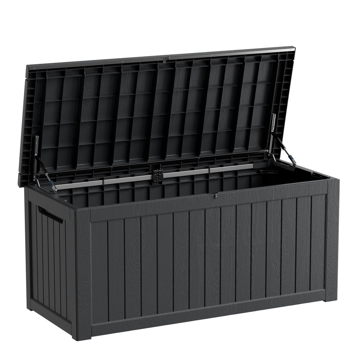 Mersco 320 Gallon Double-Wall Resin Deck Box - Lockable Waterproof Outdoor Storage Box, 1000lbs Capacity & Doubles as Seating for Patio Furniture
