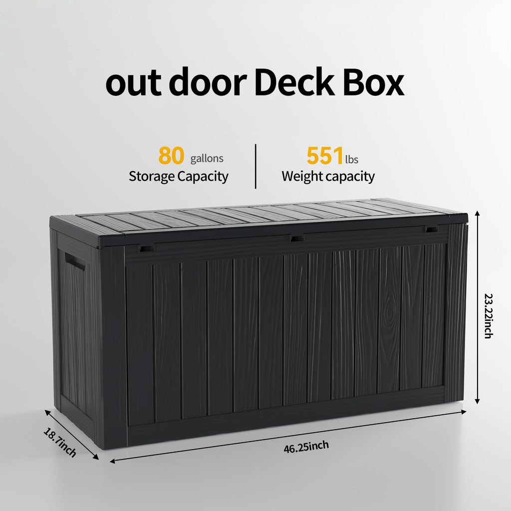 Mersco 320 Gallon Double-Wall Resin Deck Box - Lockable Waterproof Outdoor Storage Box, 1000lbs Capacity & Doubles as Seating for Patio Furniture