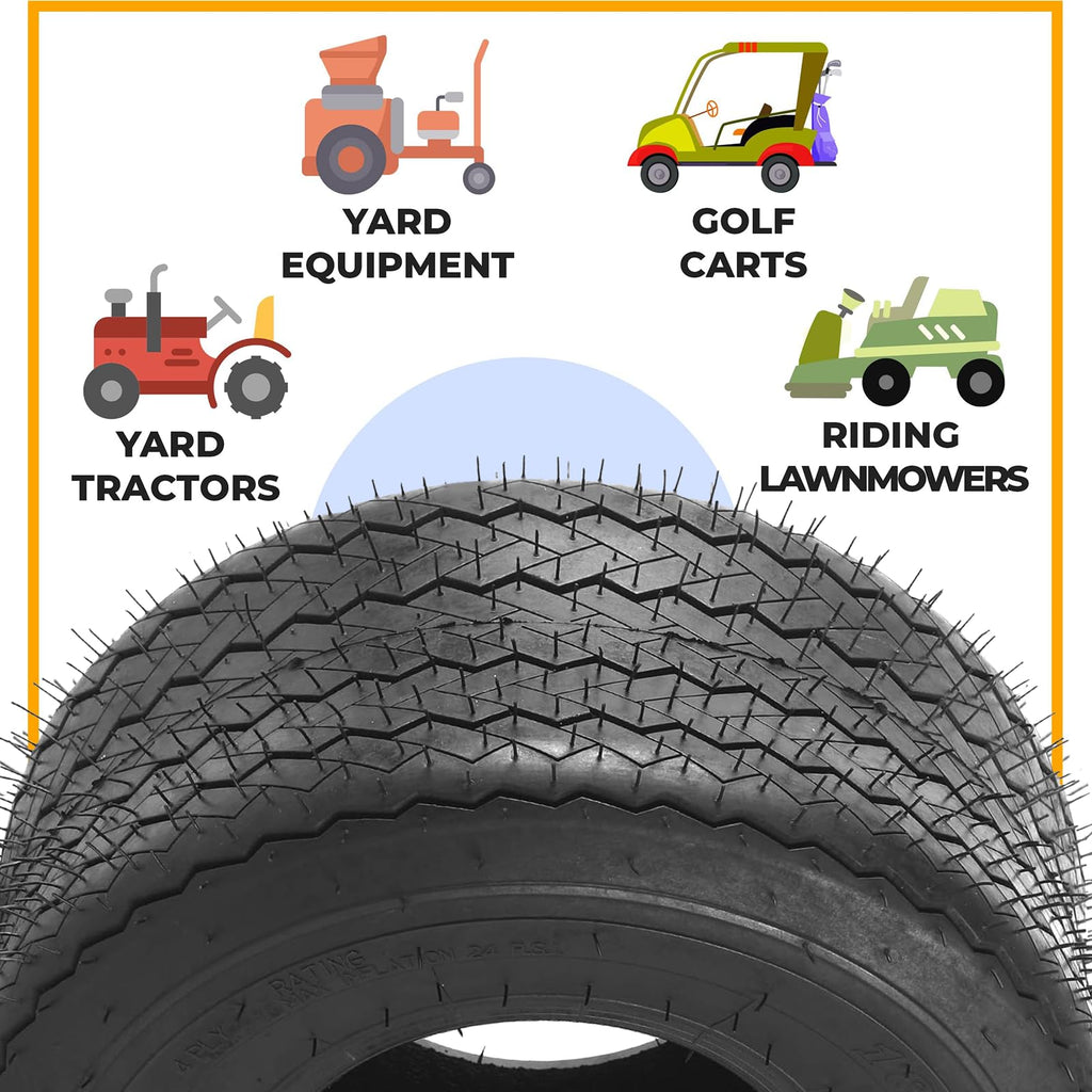 AR-PRO (2 Pack) 20x8.00-8 Lawn Mower Turf Tires, Tubeless, No Rims