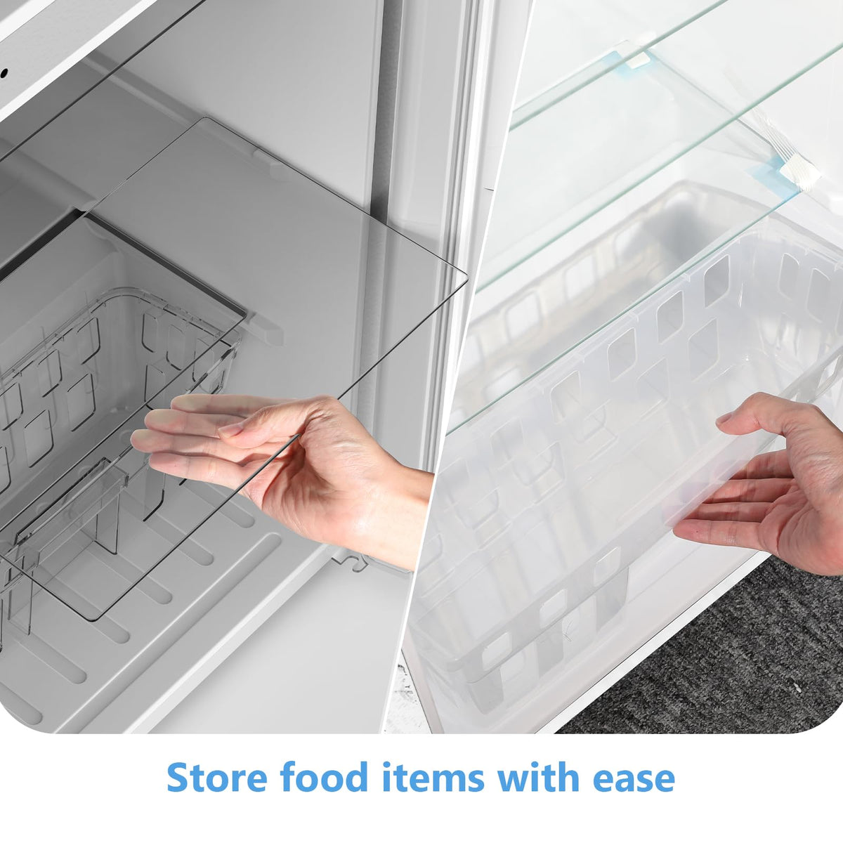 4.5 Cu.Ft Mini Fridge with Freezer, 2 Door Compact Refrigerator, Small Fridge with Adjustable Thermostat Energy Ultra Quiet, Mini Fridge Removable