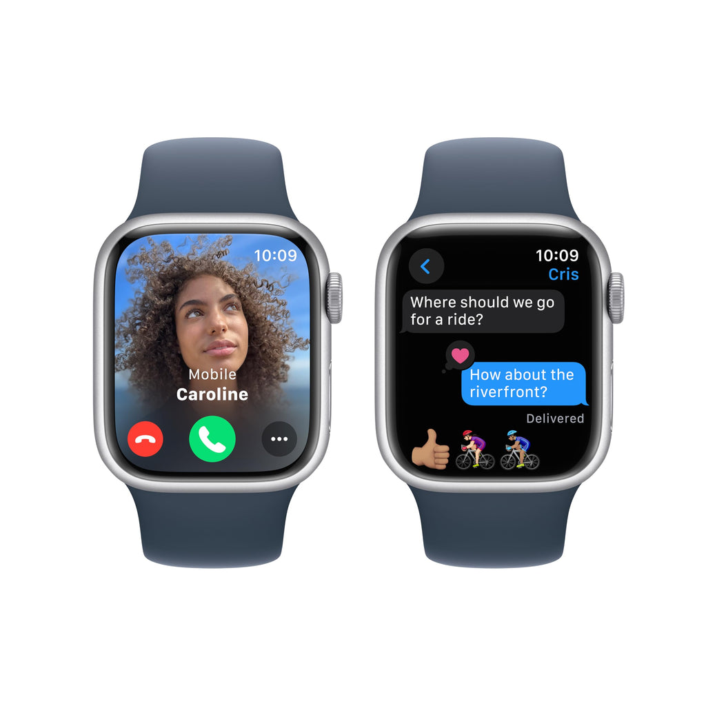Apple Watch Series 9 [GPS 45mm] Midnight Aluminum Case with Midnight Sport Band M/L (Renewed)