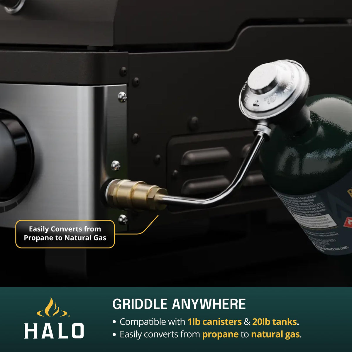 HALO Elite4B Outdoor Griddle | 4 Burner, 8 Cooking Zones | 720 sq. in. (36 x 20) Wind-Proof Cooking Surface | Propane Gas Grill | HZ-1001-XNA