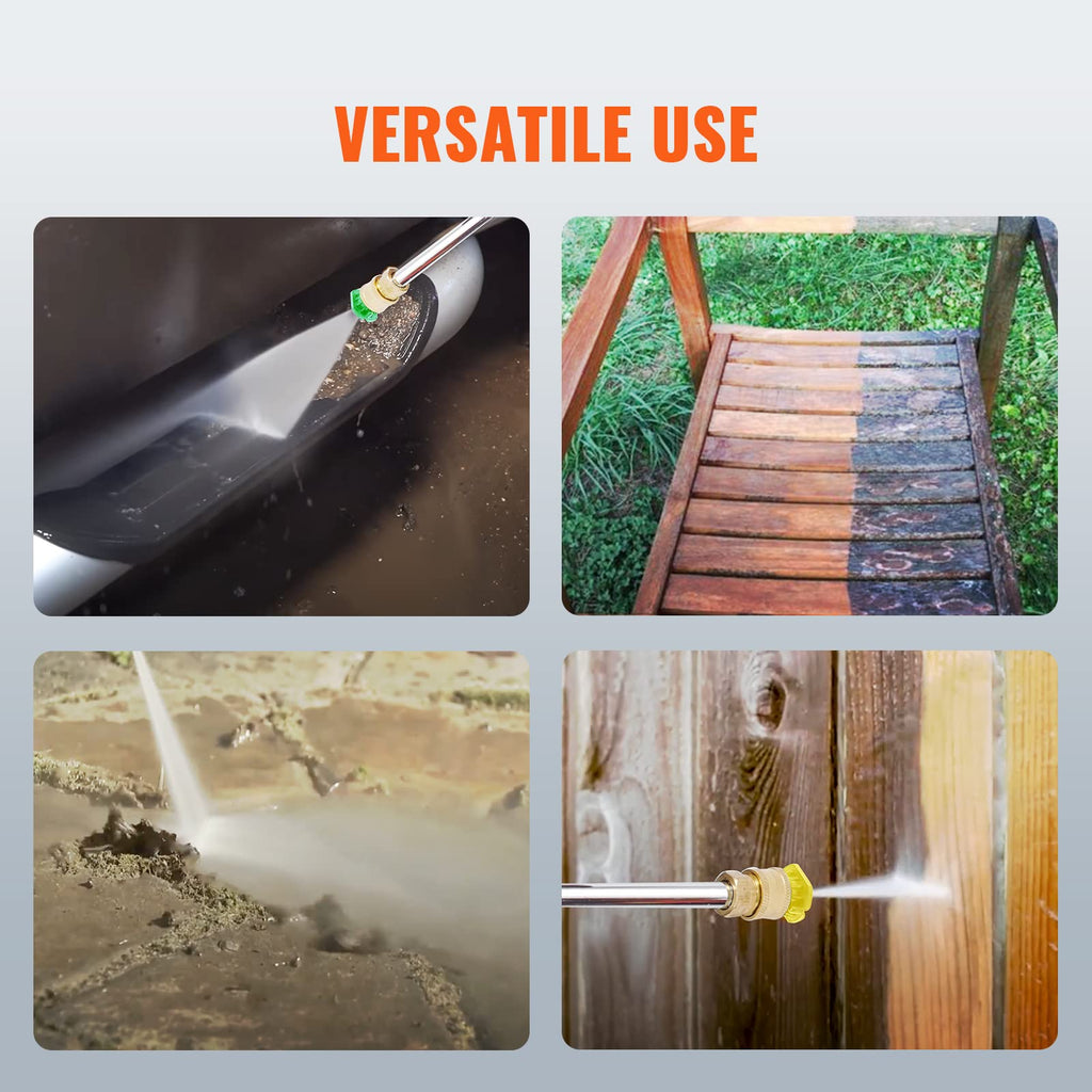 VEVOR Gas Powered Pressure Washer 3400 PSI 2.6 GPM, with Spray Gun and Extension Wand, 5 Quick Connect Nozzles, Copper Pump