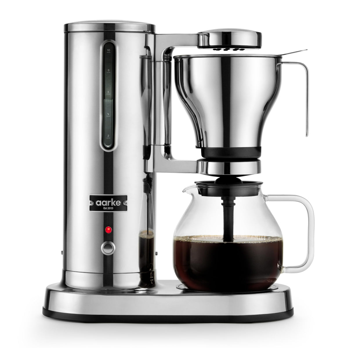 Aarke Coffee Maker - Electric 10 Cup / 42 fl oz Drip Brewer with Automatic Drip-Stop, Glass Carafe, Brews Full Pot in Under 6 Minutes, SCA Certified