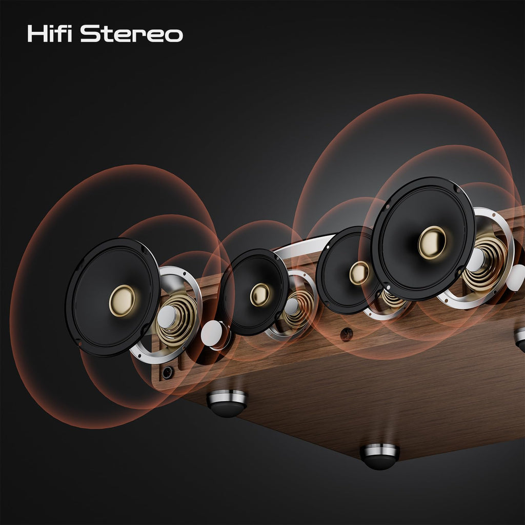 Vinyl Record Player, All-in-one Record Player with Built-in Speakers, Bluetooth Turntable for High Fidelity Sound, Aux-in Functionality, 2 Speed, for