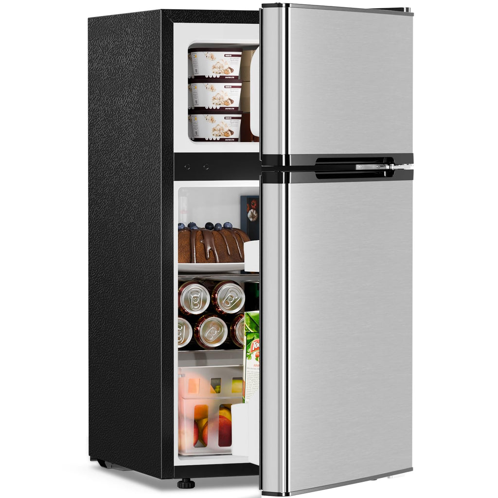 Antarctic Star Compact Refrigerator,3.2 Cu.Ft. Mini Separate Freezer Double 2-Door,Adjustable Removable Shelves for Basement,Apartment,Dorm,Office
