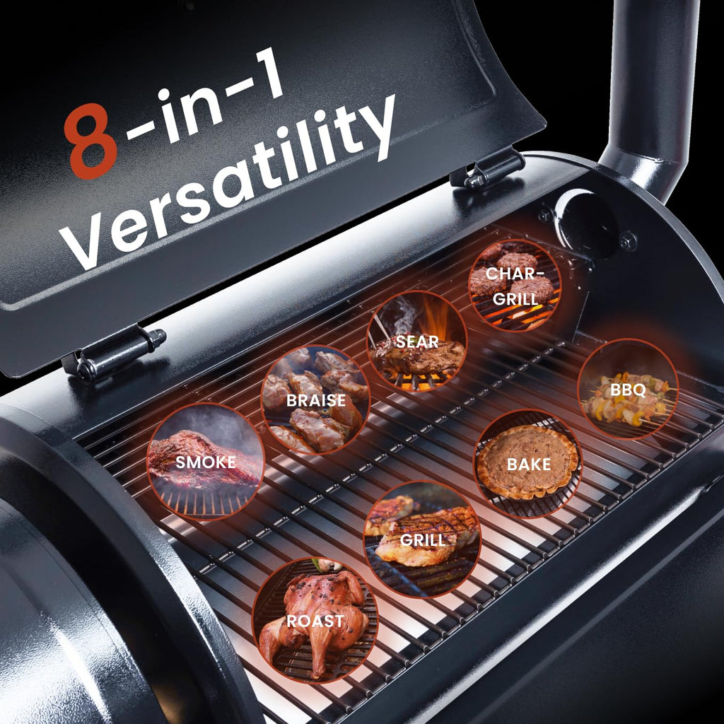 Z GRILLS ZPG-450A2 Wood Pellet Grill & Smoker, PID V3.0 Controller, 459 Sq in Cook Area, Foldable Shelf, Meat Probe, Rain Cover, 8 in 1 BBQ Grill