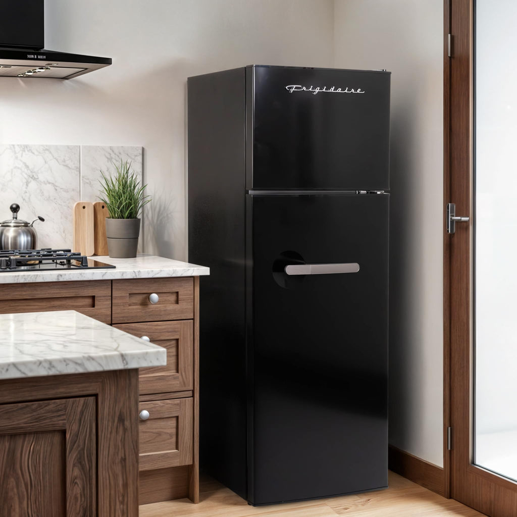 Frigidaire Retro Apartment Size Refrigerator with Top Freezer - 2 Door Fridge with 7.5 Cu Ft of Storage Capacity, Adjustable Spill-Proof Shelves