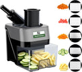 5-in-1 Electric Vegetable Chopper, Commercial Food Dicer - Multifunctional Vegetable Cutter Processor with Dual Feed Chutes for Dicing, Slicing