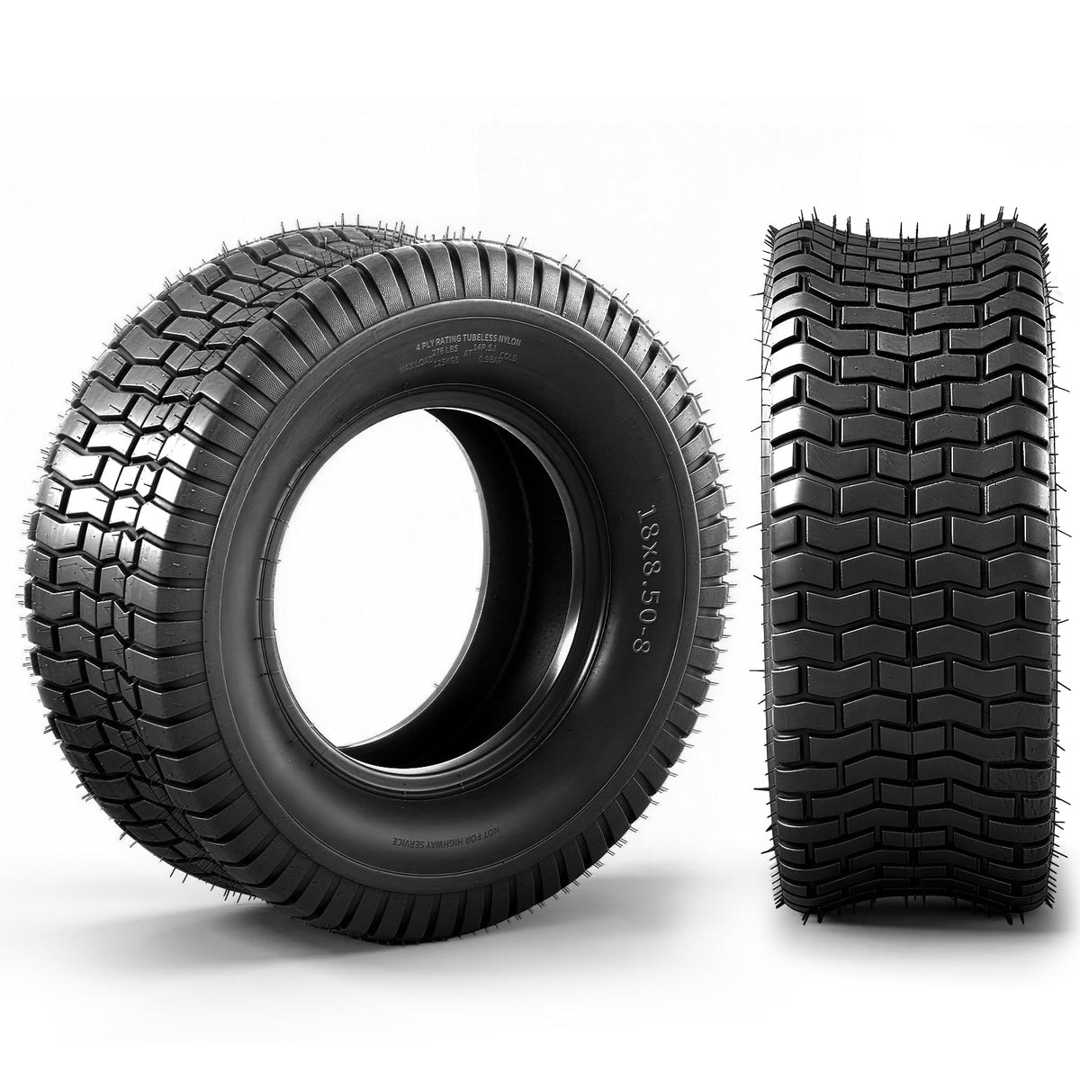 20x8.00-8 Lawn Mower Tire, 4 Ply,Tubeless, 2 Pack