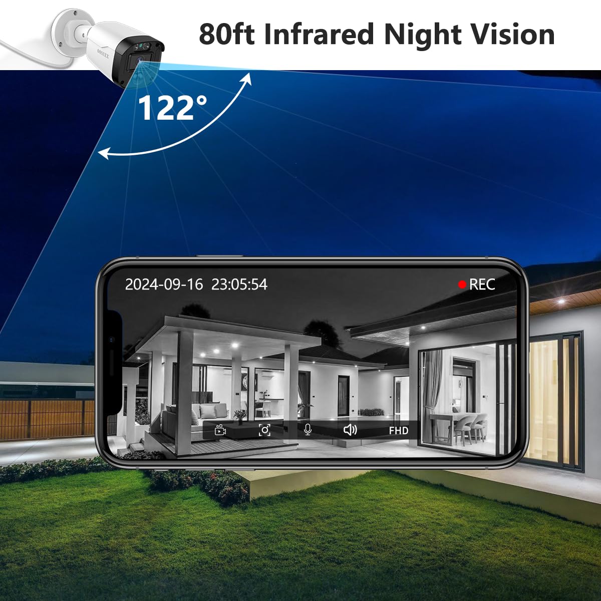 OOSSXX 5MP Definition Full HD Wired Security Camera System Outdoor AHD Dome Bullet Home Video Surveillance Cameras CCTV Camera Security System