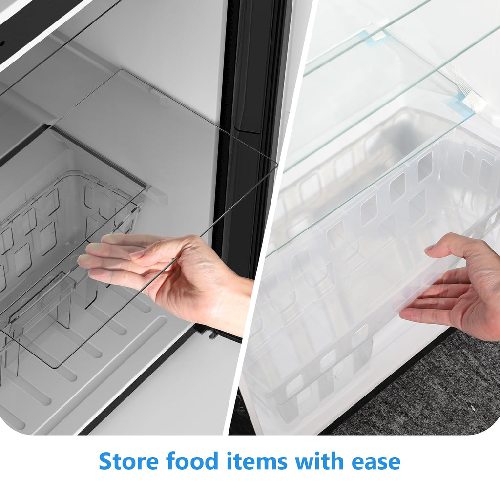 4.5 Cu.Ft Mini Fridge with Freezer, 2 Door Compact Refrigerator, Small Fridge with Adjustable Thermostat Energy Ultra Quiet, Mini Fridge Removable