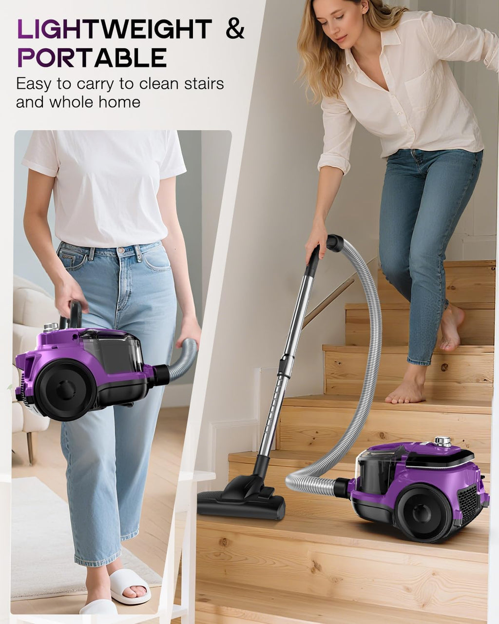 Zefiro Cordless Vacuum Cleaner for Home,45Mins Runtime Stick Vacuum Cleaners, Anti-Tangle and 1.5L Dust Cup, Lightweight Vacuum for Hardwood Floor