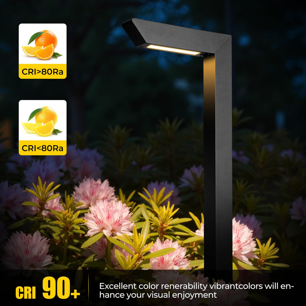 Gardencoin 3CCT LED Low Voltage Landscape Pathway Light, 12V Premium 3000K/4000K/5000K Selectable Path Lights Wired, Modern Walkway Lights Outdoor