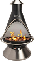 Cuisinart Chimenea Propane Fire Pit, 40,000 BTU Adjustable Gas Fire Pit for Patios, Includes Lava Rocks, Directional Heat Shield and Push to Start