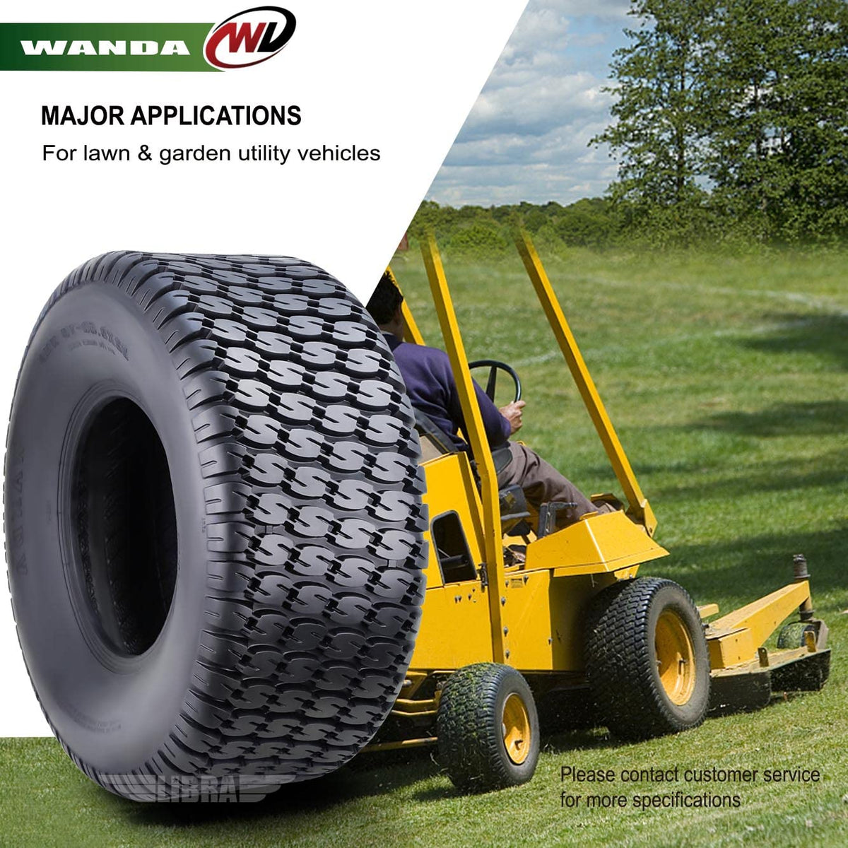 WANDA Set 2 23x10.5-12 Lawn Mower Cart Turf Tires P332 /4 ply - 13049