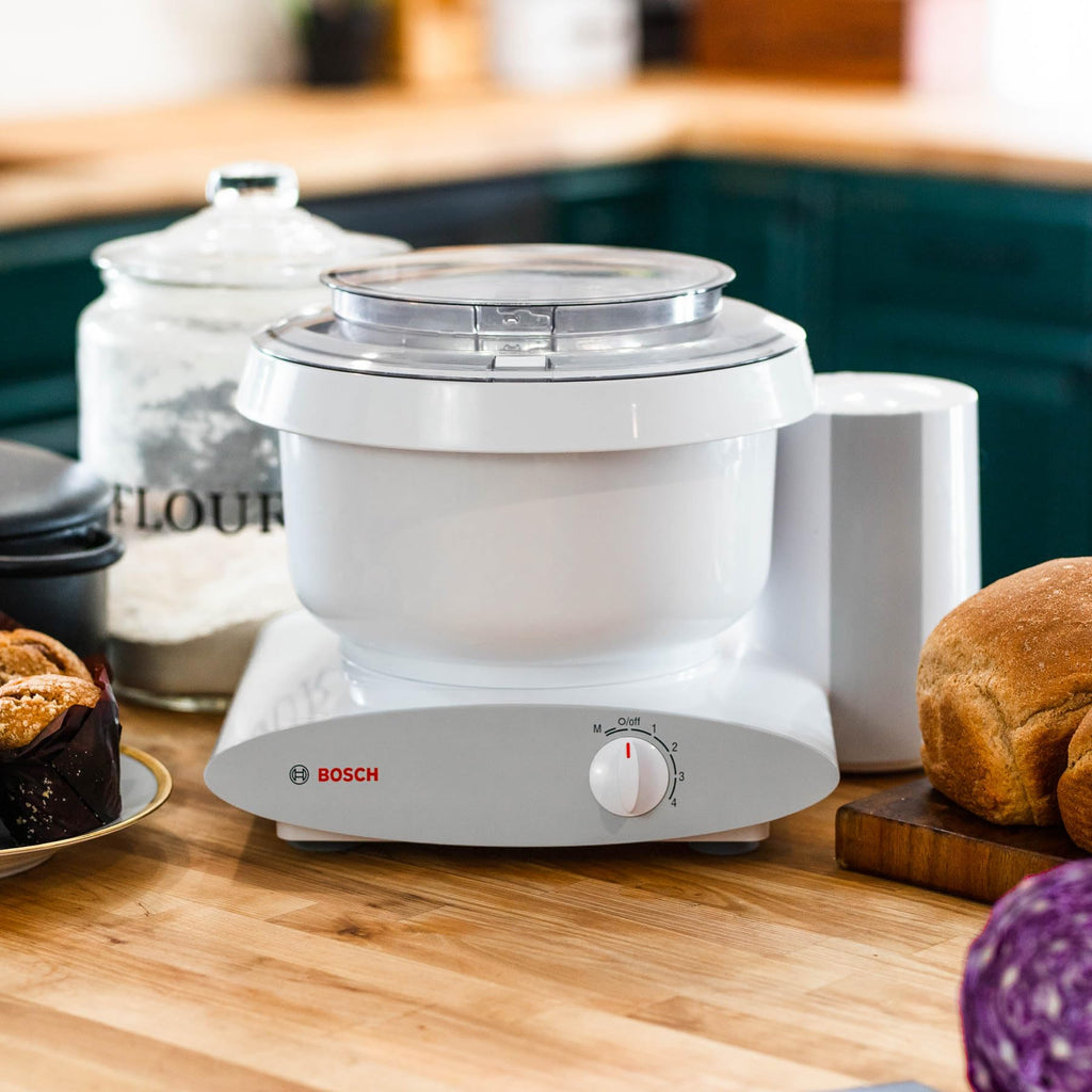 Bosch Universal Plus Stand Mixer with Stainless Steel Bowl with NutriMill Dough Hook Extender Bundle- Black 500 Watt