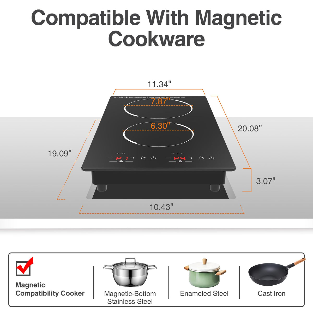 4 Burner Electric Cooktop,7200W Built-in & Countertop 4 Burner Electric Stove Top with 9 Power Levels, Child Safety Lock & 99mins Timer, 30 inch