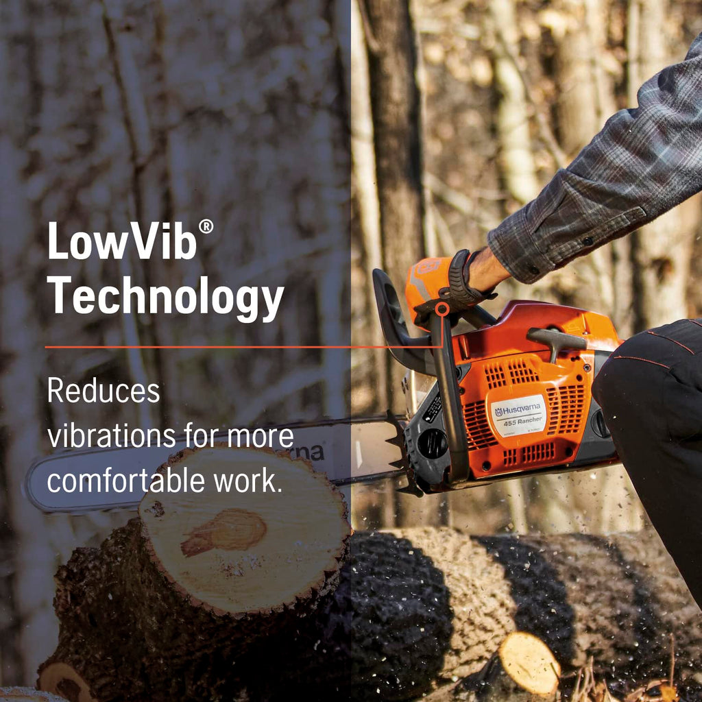 Husqvarna 455 Rancher Gas Chainsaw, 55-cc 3.5-HP, 2-Cycle X-Torq Engine, 20 Inch Chainsaw with Automatic Oiler, For Wood Cutting, Tree Trimming and