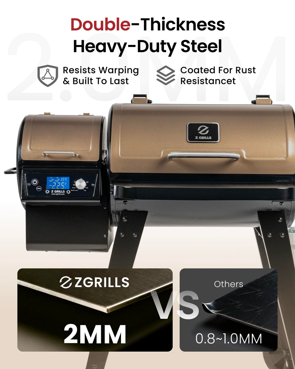 Z GRILLS ZPG-450A2 Wood Pellet Grill & Smoker, PID V3.0 Controller, 459 Sq in Cook Area, Foldable Shelf, Meat Probe, Rain Cover, 8 in 1 BBQ Grill