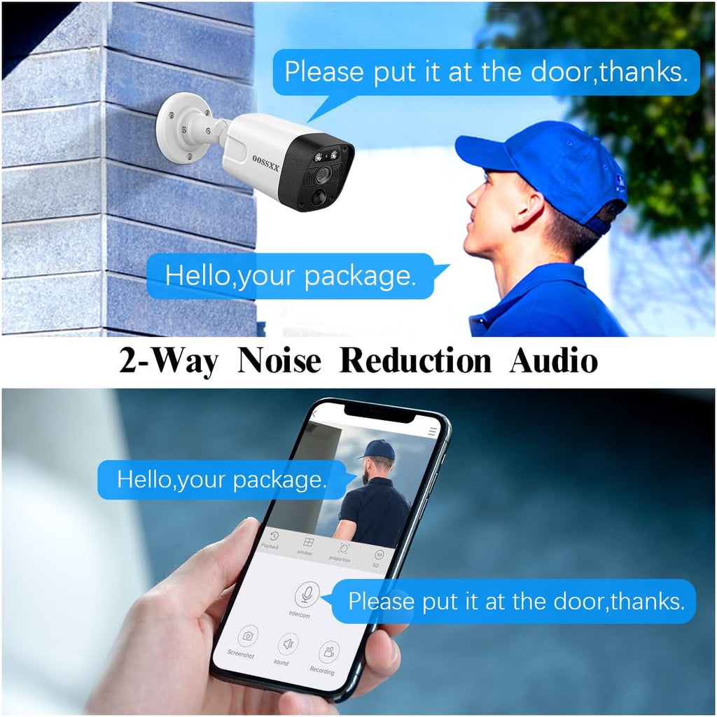 OOSSXX (4K/8.0 Megapixel & 130 Ultra Wide-Angle) 2-Way Audio PoE Outdoor Home Security Camera System Wired Outdoor Video Surveillance IP Cameras