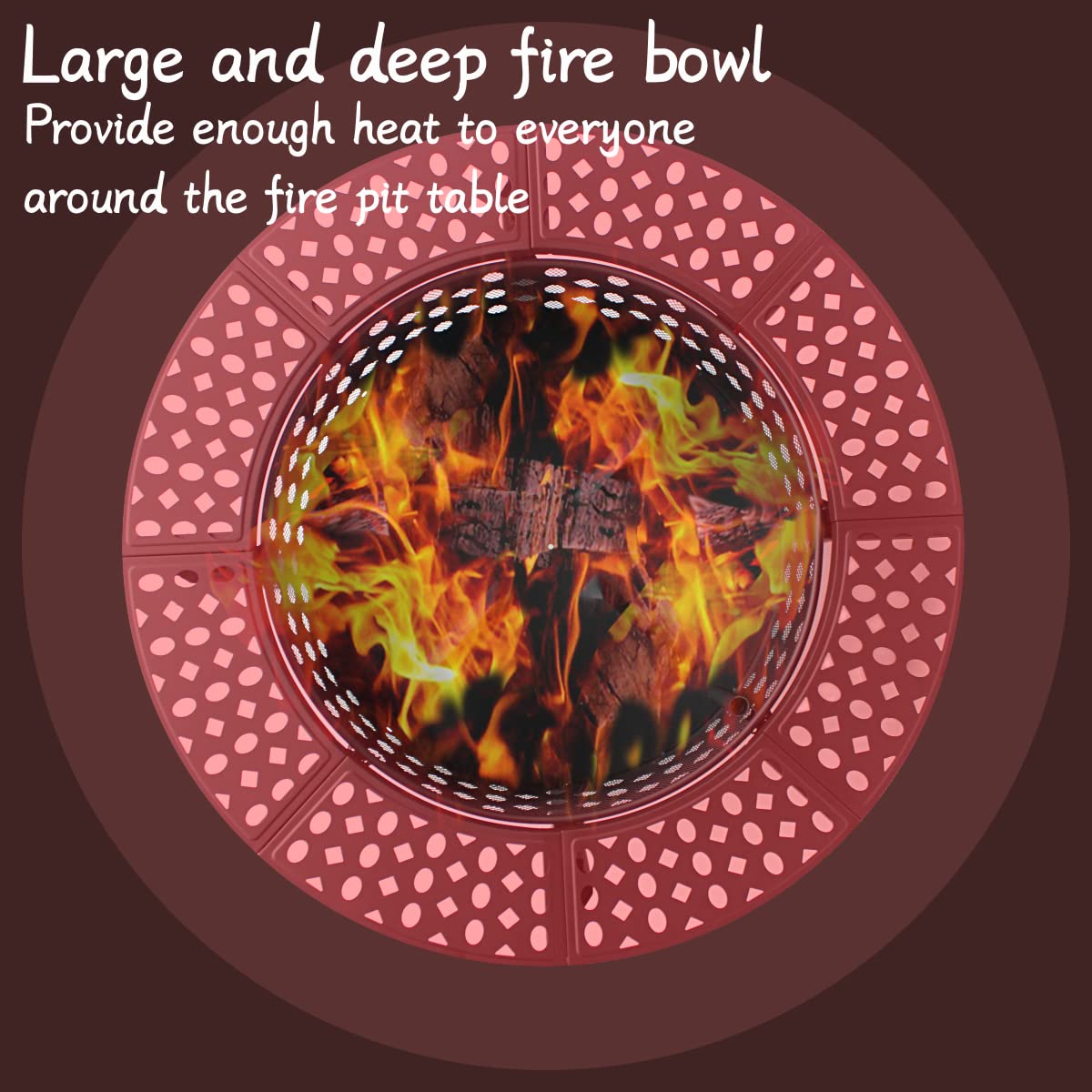 47 Inch Fire Pit with 2 Grills, Wood Burning Fire Pits for Outside with Lid & Poker, BBQ& Outdoor Firepit & Round Metal Table 3 in 1 for Patio