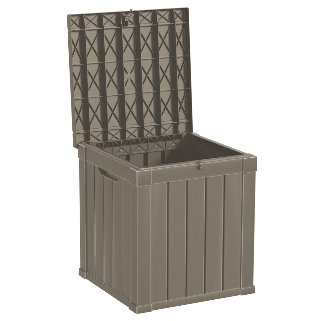 Mersco 320 Gallon Double-Wall Resin Deck Box - Lockable Waterproof Outdoor Storage Box, 1000lbs Capacity & Doubles as Seating for Patio Furniture