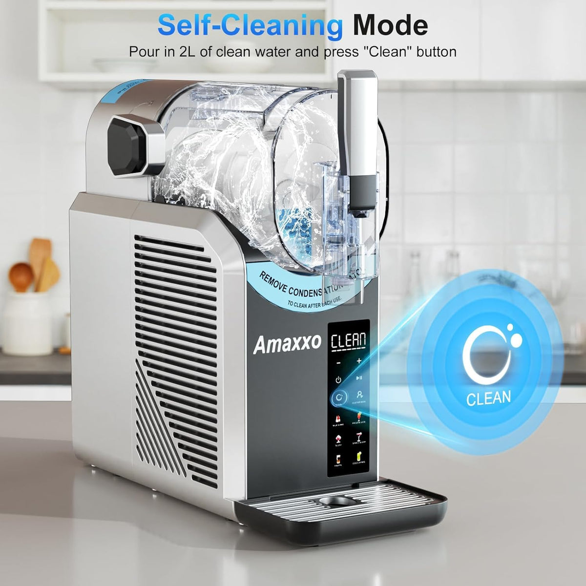 2 IN1 Ice Cream Maker Slushie Machine for Home - 88oz Slushy Machine Maker No Ice Needed Self Cleaning, Frozen Drink Machine, 5 Preset for Soft Serve