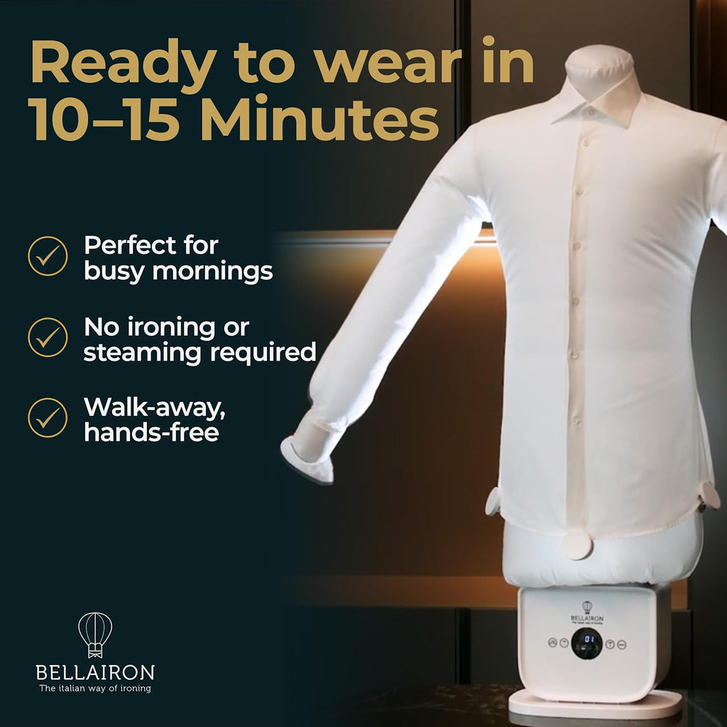 Automatic Hot Air Dryer & Iron C Clothes Dryer and Hands Free Wrinkle Remover for Shirts & Pants-Gentle on All Fabrics - Apartment & Dorm Room