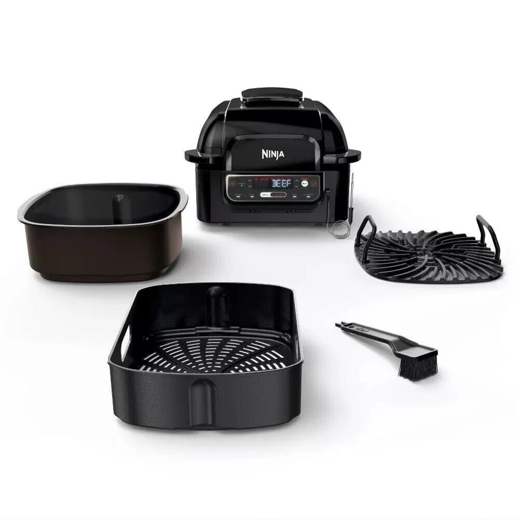 Ninja Foodi Pro 5-in-1 Indoor Integrated Smart Probe, 4-Quart Air Fryer, Roast, Bake, Dehydrate, an Cyclonic Grilling Technology, with 4 Steaks