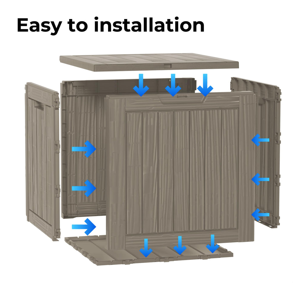 Mersco 320 Gallon Double-Wall Resin Deck Box - Lockable Waterproof Outdoor Storage Box, 1000lbs Capacity & Doubles as Seating for Patio Furniture