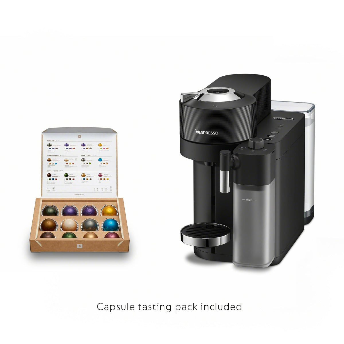 Nespresso Vertuo Lattissima Coffee and Espresso Maker by De'Longhi, Matte Black & Glossy