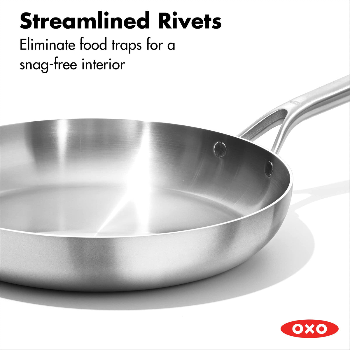 OXO Mira Tri-ply Stainless Steel, 10 Piece Cookware Pots and Pans Set, Skillets, Saute, Saucepans, Lids,Incl Ceramic Nonstick Frying Pan,Induction
