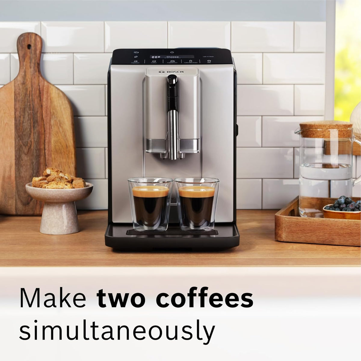 Bosch 300 Series Fully Automatic Espresso and Coffee Machine C In-Cup Frother, OneTouch Milk Drinks, 5 Drink Options, Ceramic Grinder, Easy Clean &