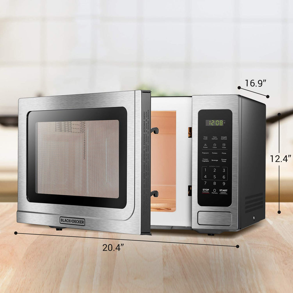 BLACK+DECKER EM044KB19 Over The Range Microwave Oven with One Touch, 1000 Watts, 400 CFM and Auto Cooking, OTR 1.9 Cu.ft