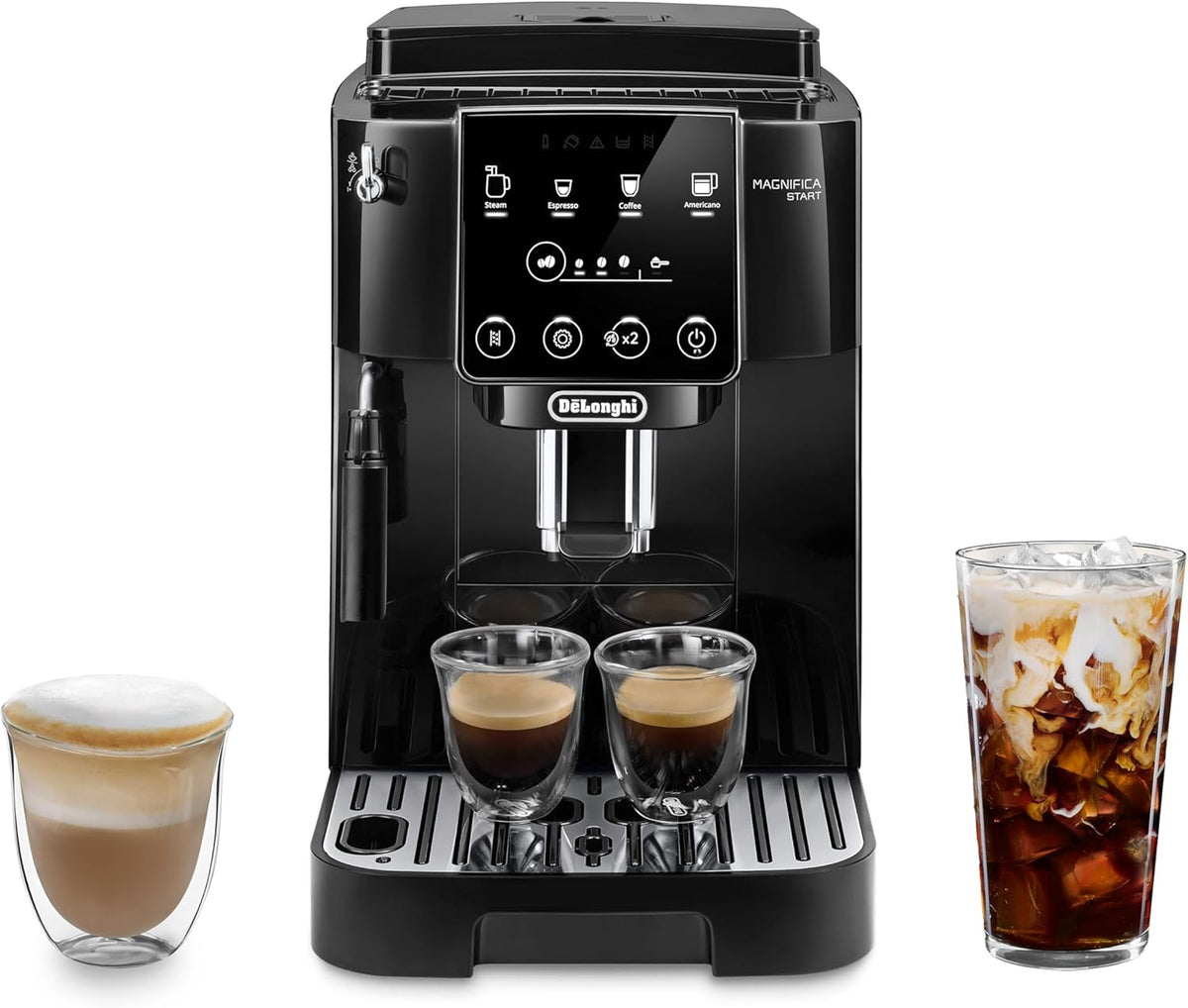De'Longhi Magnifica Start Automatic Espresso Machine with Manual Milk Frother & Built in Grinder - 3 One-Touch Recipes, Easy-to-Clean, Home Barista