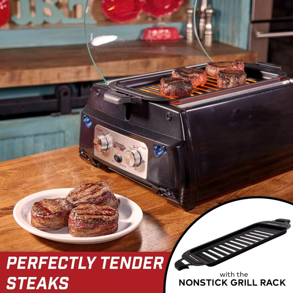 Kitchen Chef Indoor Smokeless Rotisserie Grill C Large Capacity C Multi Functional C Stainless Steel Construction C Auto Shut Off C Flameless