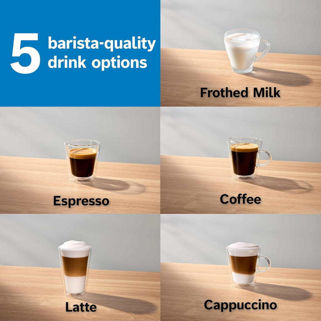 Bosch 300 Series Fully Automatic Espresso and Coffee Machine C In-Cup Frother, OneTouch Milk Drinks, 5 Drink Options, Ceramic Grinder, Easy Clean &