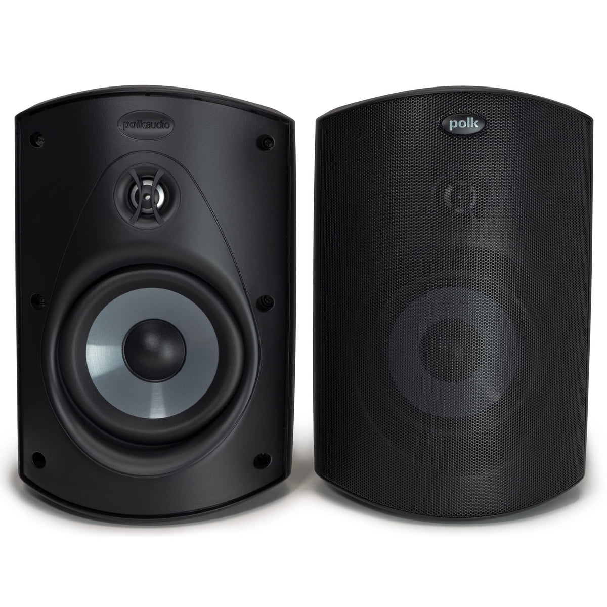Polk Audio Atrium 4 Weatherproof Outdoor Speakers with Powerful Bass (Pair, Black), All-Weather Durability, Broad Sound Coverage, Speed-Lock Mounting