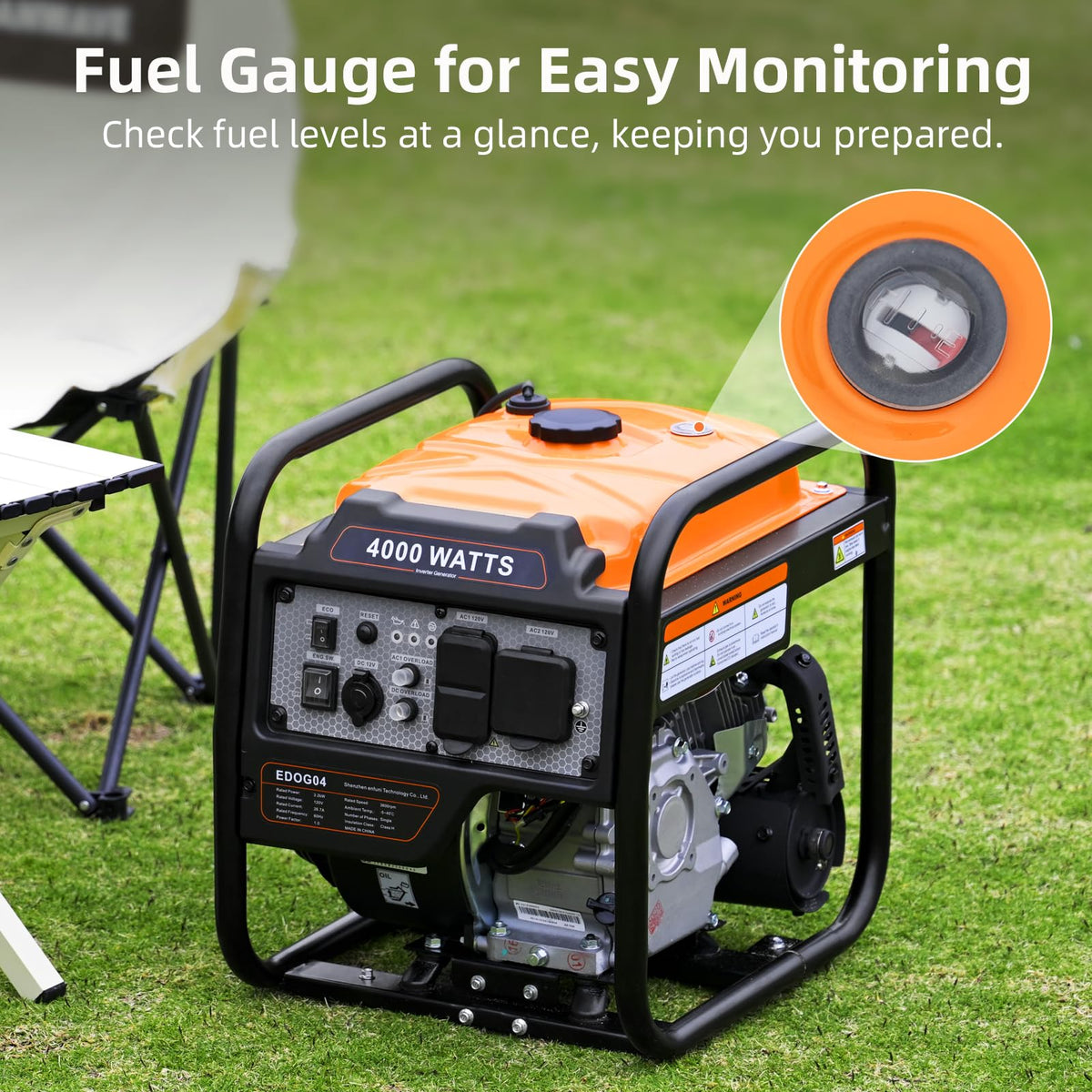 Power Equipment 4400 Watts Inverter Generator Gas Powered, Portable Open Frame Generator, Low Noise with ECO Mode, RV Ready, Emergency Home Backup