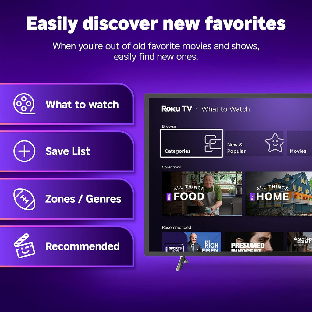 Roku Smart TV 2025 C 40-Inch Select Series, 1080p Full HD TV C RokuTV with Voice Remote C Flat Screen LED Television with Wi-Fi for Streaming Live