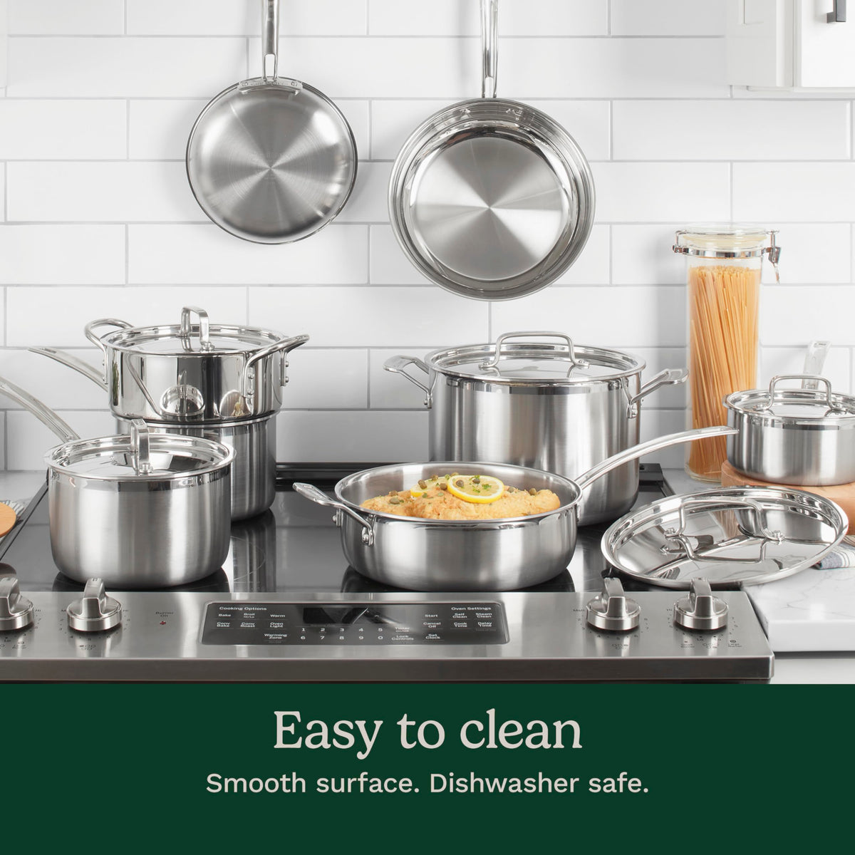 Cuisinart 12-Piece Cookware Set, MultiClad Pro Triple Ply Stainless Steel Cookware Set, Heat Surround Technology, Cool Grip Stick Handles, Oven Safe