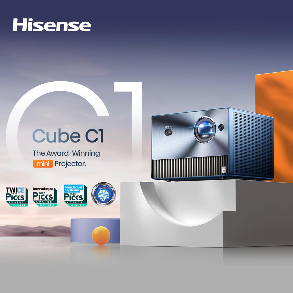 Hisense C2 Ultra, Triple Laser Smart Portable Projector, 4K UHD, 3,000 Lumens, 65 C 300, Dolby Vision, IMAX Enhanced, Sound by JBL, Netflix