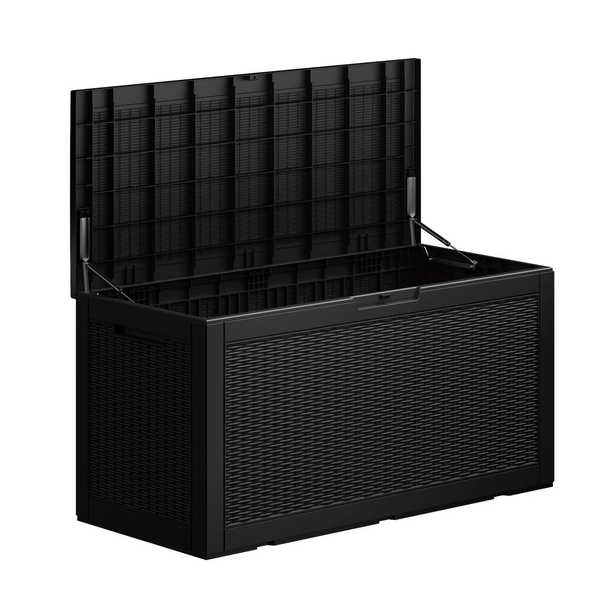 Mersco 320 Gallon Double-Wall Resin Deck Box - Lockable Waterproof Outdoor Storage Box, 1000lbs Capacity & Doubles as Seating for Patio Furniture