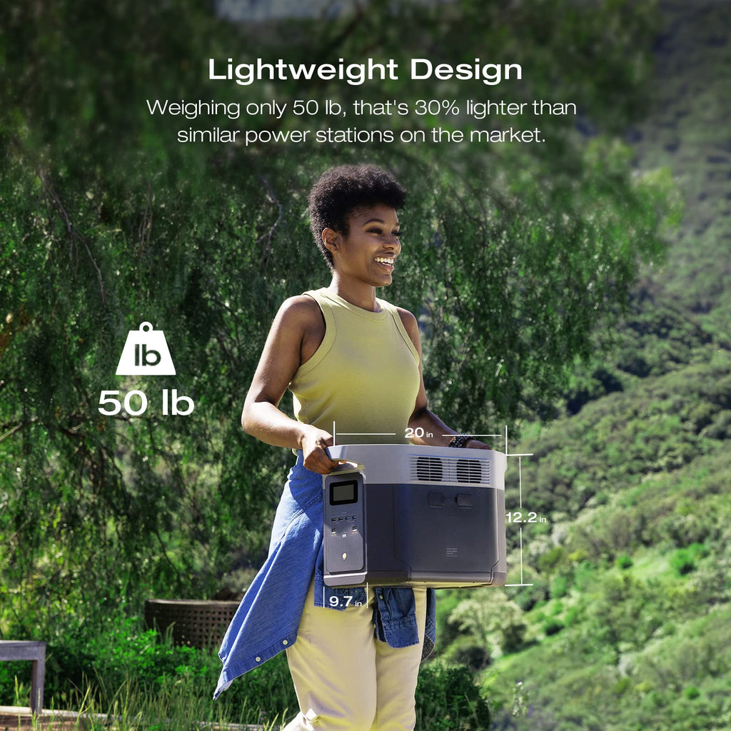 EF ECOFLOW Portable Power Station DELTA 3 Max, 2048Wh LiFePO4 Battery, Solar Generator (Solar Panel Optional), 3400W X-Boost Output, Ultra-Fast 0-80%