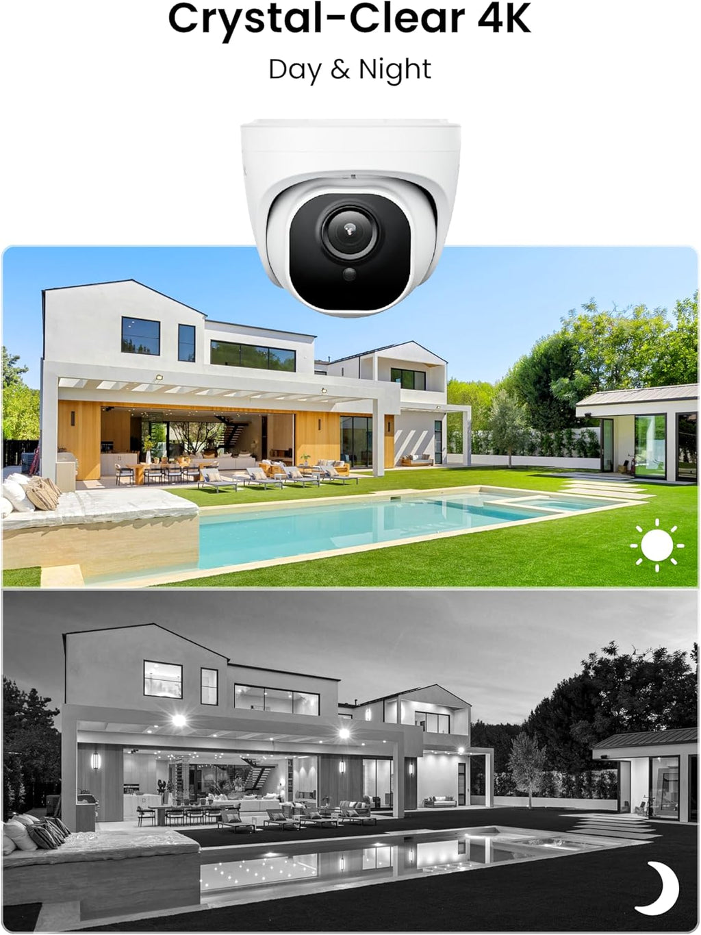 REOLINK 4K Security Camera System, 4pcs H.265 PoE Wired Turret Cameras with Person Vehicle Detection, 4K/8MP 8CH NVR with 2TB HDD for 24-7 Recording