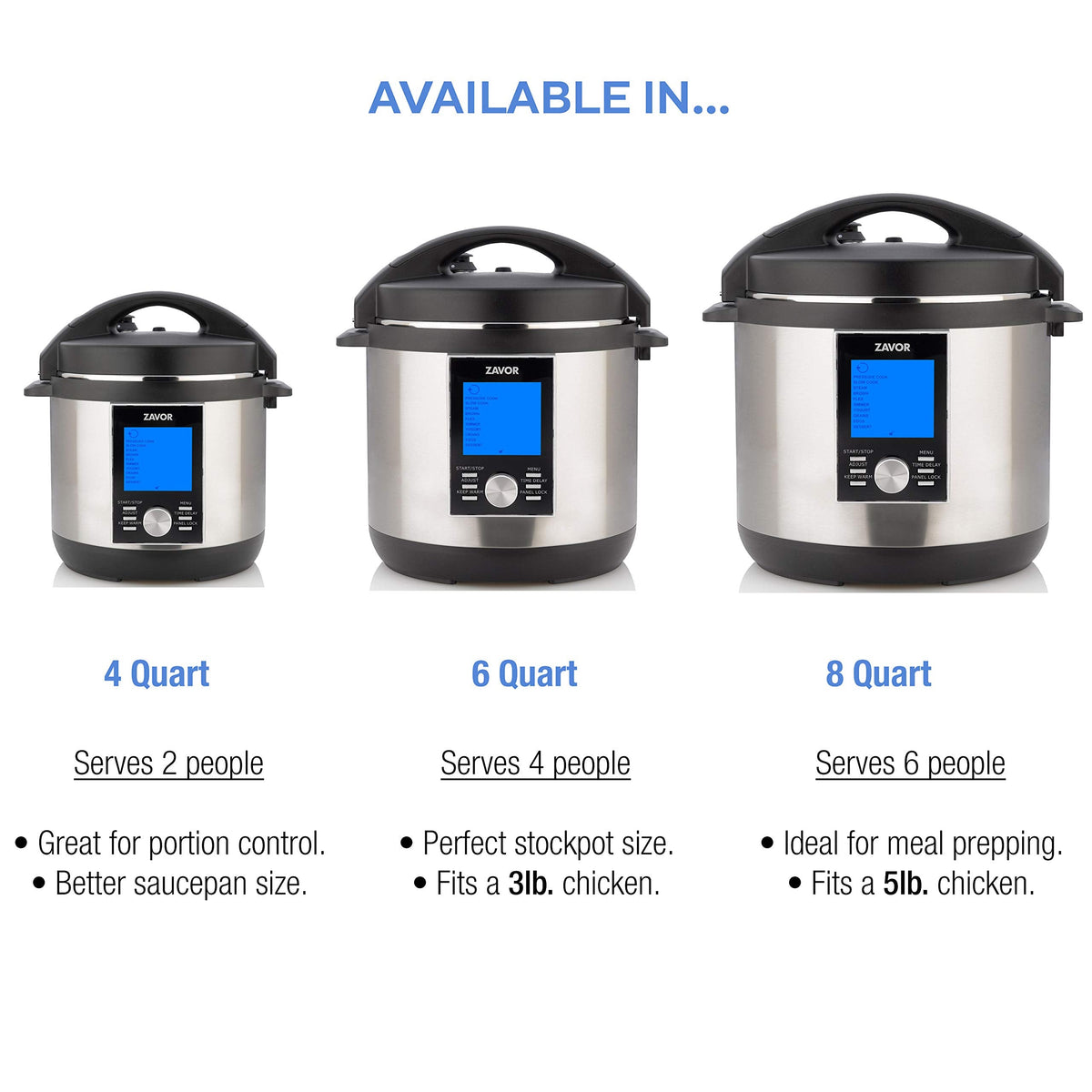 Zavor LUX LCD 6 Quart Multi-cooker with America's Test Kitchen Multicooker Perfection Cookbook, Stainless Steel