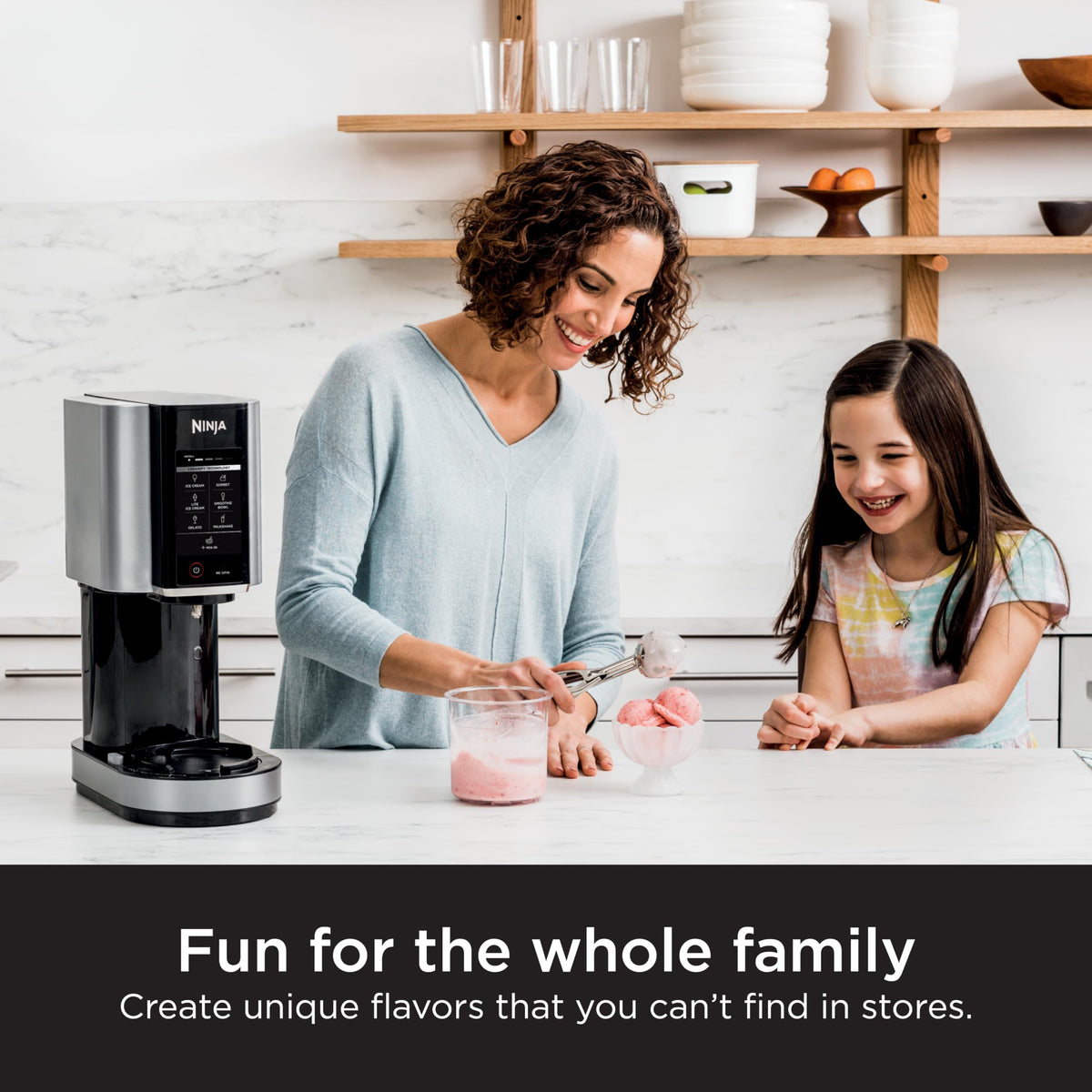 Ninja NC301 CREAMi Ice Cream Maker, for Gelato, Mix-ins, Milkshakes, Sorbet, Smoothie Bowls & More, 7 One-Touch Programs, with (2) Pint Containers &